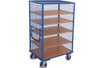 Variofit - Chariot haut à plateaux bois et acier - 5 plateaux - 500 kg - Roulettes pivotantes avec freins