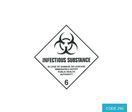Étiquette produits dangereux CLASS 6.2 - 250 x 250 mm INFECTIOUS SUBSTANCES - CODE 295