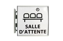 Plaque signalétique drapeau 150 x 210 mm double-faces Alu-Sign®