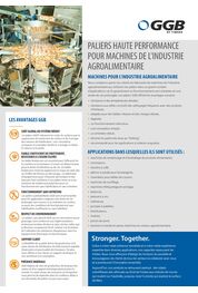 GGB Fiche de vente - Paliers pour machines de l' industrie agroalimentaire