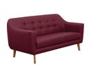 Canapé 3 places Alix Bordeaux PVC M1 - Siège d'accueil confortable et durable - 180cm