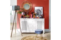 Lampadaire Salon Trépied en métal et pin H149cm