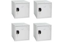 Manutan Expert - Vestiaire multicases 4 casiers cube individuels - 380x380x380 mm - Gris clair - Acier - Serrure à clé - Livré monté