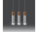 Suspension 3 Lampes Bois pour Ampoule GU10 - Noir