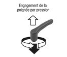 Manette indexable en plastique détectable visuellement avec filetage