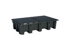 EMP - Palette de rétention bi - 1050 L - Caillebotis plastique - Polyéthylène recyclé - Résistant acides bases