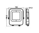 Projecteur Extérieur LED 30W IP65 Noir - Blanc Chaud 2300K - 3500K