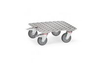 Plateau roulant aluminium 500 x 500 roues à freins TPE