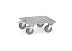 Plateau roulant aluminium 500 x 500 roues à freins TPE