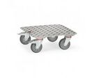 Plateau roulant aluminium 500 x 500 roues à freins TPE
