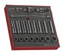 Jeu de douilles à choc Foam2 tray 1/2 13- 24mm 21 pièces Teng Tools TED9121