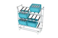 60A-8 Flowrack mobile 3 niveaux large avec picking