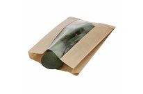 Sac primeur kraft à fenêtre - 20 x 30 x 7 cm