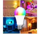 Pack de  10 - Ampoule LED Connectée Wifi E27 8.5W RGBW A60