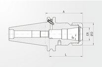 Porte-pinces haute puissance ASME B5.50 · CAT40 | 40.720.16.3