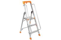 Manutan Expert - Escabeau Professionnel Aluminium 3 Marches avec Rampe - Charge Max 150kg - Norme EN 131 - Hauteur d&amp;#039;Accès 2.66m