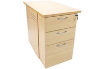 Manutan Expert - Caisson de bureau Quatuor Hêtre - 3 tiroirs dont 1 à dossiers - Fermeture à clé - 60 cm profondeur - Éco-responsable