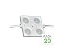 Module LED 2.4W SMD 2835 12V IP65 pour Enseigne Commerciale - Pack de 20 - Blanc Chaud 2300K -