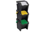 CEP - Kit de tri sélectif 3x30L - Poubelle intérieure éco-responsable 80% recyclé - Noir
