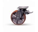 Roulette avec frein à bandage en polyuréthane