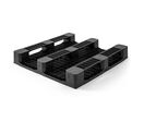 Palette Plastique lourde QP1140HR3RR-CD - 3 semelles - Plateau plein avec rebords