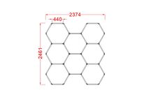 Kit 8 éclairages LED Hexagonal 227,5W - 100lm/W - Blanc Neutre 4000K - 5500K