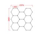 Kit 8 éclairages LED Hexagonal 227,5W - 100lm/W - Blanc Neutre 4000K - 5500K