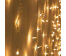 Rideau lumineux 240LED IP44 4M - câble transparent - Blanc Chaud 2300K - 3500K