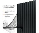 Lot de 8 Panneaux Acoustiques Muraux Bois 240x60x2,2cm - Couleur Noir avec Fond Noir