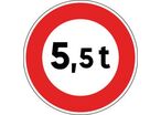 Panneau accès interdit aux véhicules dont le poids excède - B13