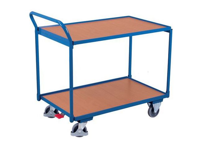 Variofit - Chariot à plateaux en bois et acier - 2 plateaux - 250 kg - 985x590 mm - Robuste et Pratique