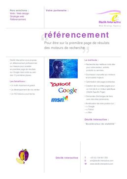 La plaquette commerciale