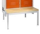 Socle Banc pour vestiaire industrie propre 2 casiers