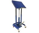 Servante et desserte de manutention - Desserte mobile hydraulique 250 kg - Bleu - 1 plateau - Roulettes pivotantes à frein