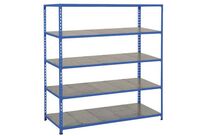 Manutan Expert - Rayonnage Rapid 2 Mi-lourd - 5 Tablettes Acier 280kg - 1980x1220x610mm Bleu - Montage Facile