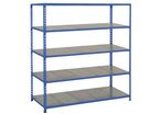 Manutan Expert - Rayonnage Rapid 2 Mi-lourd - 5 Tablettes Acier 280kg - 1980x1220x610mm Bleu - Montage Facile