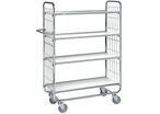 Kongamek - Chariot haut à plateaux bois et acier - 4 tablettes réglables - 250 kg - Gris - L815xP470xH1590mm