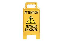 Novap - Chevalet Signalisation Danger Travaux en Cours Jaune/Noir - Polypropylène - 600mm Hauteur - Intérieur/Extérieur