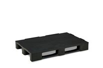 Palette plastique 800x1200, 3 semelles, à plancher plein