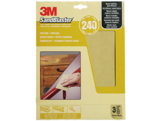 lot de 3 feuilles de Papier abrasif à haut rendement SandBlaster?, fin grainage: P320