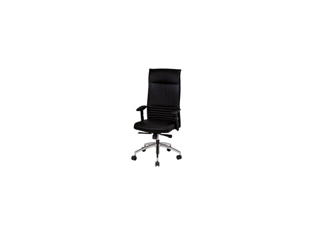 Fauteuil de irection président en cuir noir accoudoir 1D