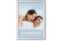 Manutan Expert - Cadre Clic-Clac Aluminium A3 - Coin Pointu - 32.8x45.1cm - 10 Ans Garantie