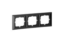 Plaque de Finition Trois Emplacements - Noir