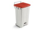 Poubelle Polaris couvercle rouge 90l