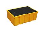 EMP - Bac de rétention 200 L Jaune Polyéthylène - Caillebotis Inclus - Résistant Acides & Bases - 5 Fûts