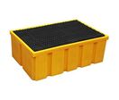 EMP - Bac de rétention 200 L Jaune Polyéthylène - Caillebotis Inclus - Résistant Acides &amp; Bases - 5 Fûts