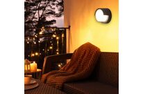 Applique Murale LED 15W Noire Ronde IP65 CCT avec Cache - 3000K/4200K/6400K
