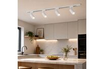 Kit Rail LED Monophasé + 4 Spots GU10 Blanc - 200 cm - Blanc Froid (6000K - 8000K)