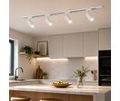 Kit Rail LED Monophasé + 4 Spots GU10 Blanc - 200 cm - Blanc Froid (6000K - 8000K)