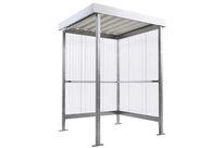 WSM - Abri Fumeur Galvanisé Argent - 236x172x158 cm - Acier, Polycarbonate, 4 Places